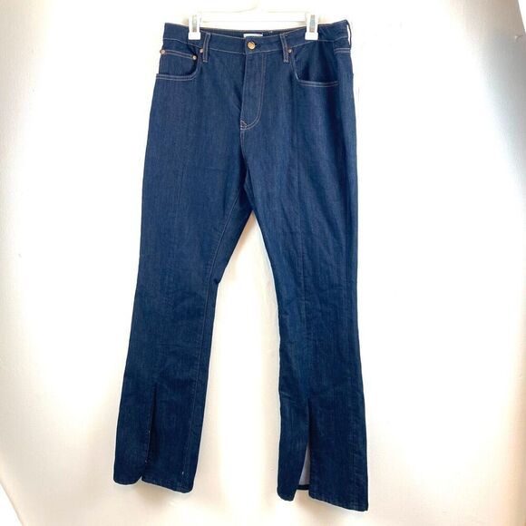 Pilcro and the Letterpress Jeans Dark Blue Denim Pants Wide Leg High Rise Sz 32 - Picture 1 of 12